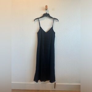 Black linen Reformation midi dress